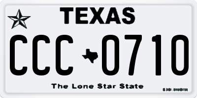 TX license plate CCC0710