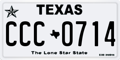 TX license plate CCC0714