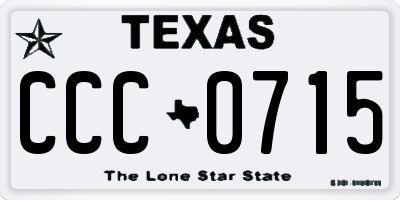 TX license plate CCC0715
