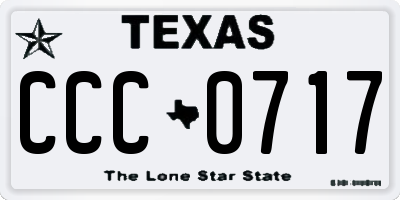TX license plate CCC0717