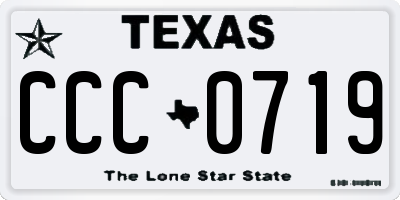 TX license plate CCC0719