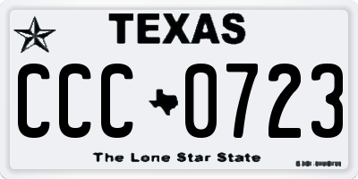 TX license plate CCC0723