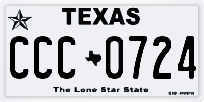 TX license plate CCC0724