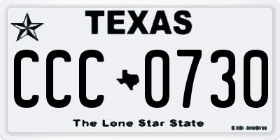 TX license plate CCC0730