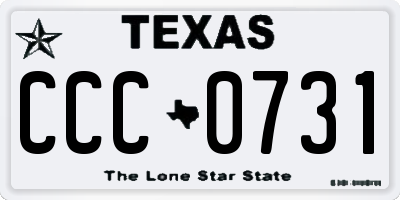 TX license plate CCC0731
