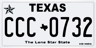 TX license plate CCC0732