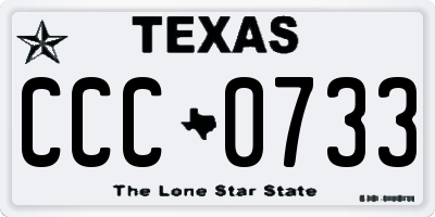 TX license plate CCC0733