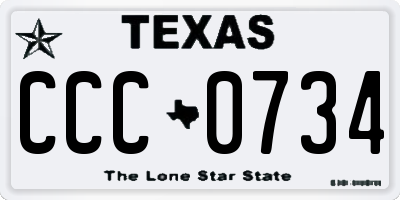 TX license plate CCC0734
