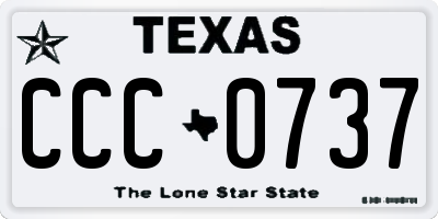 TX license plate CCC0737