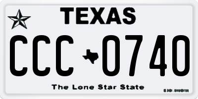 TX license plate CCC0740