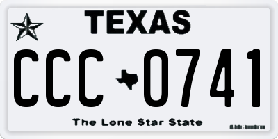 TX license plate CCC0741