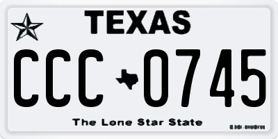 TX license plate CCC0745