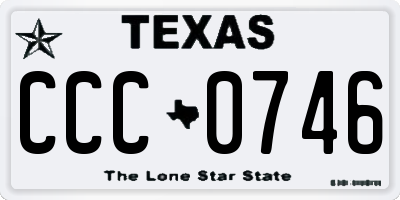 TX license plate CCC0746