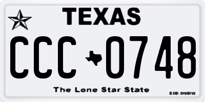 TX license plate CCC0748