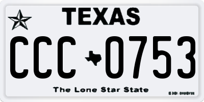 TX license plate CCC0753