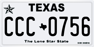 TX license plate CCC0756