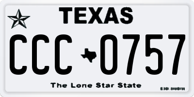 TX license plate CCC0757