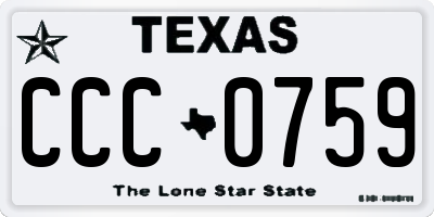 TX license plate CCC0759