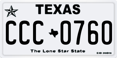 TX license plate CCC0760