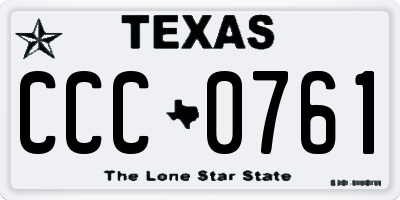 TX license plate CCC0761