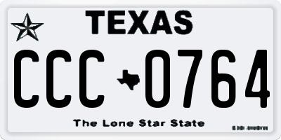 TX license plate CCC0764