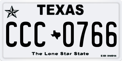 TX license plate CCC0766