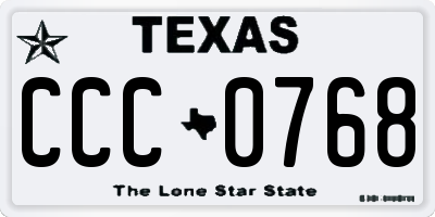 TX license plate CCC0768