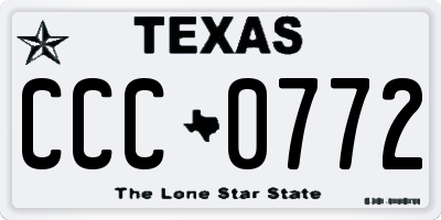 TX license plate CCC0772