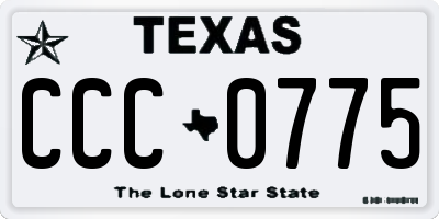 TX license plate CCC0775