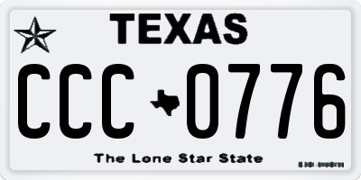 TX license plate CCC0776