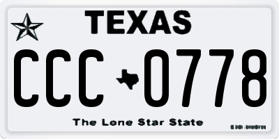 TX license plate CCC0778