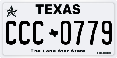 TX license plate CCC0779