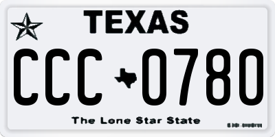 TX license plate CCC0780