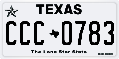 TX license plate CCC0783