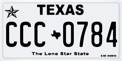 TX license plate CCC0784