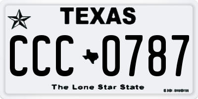 TX license plate CCC0787