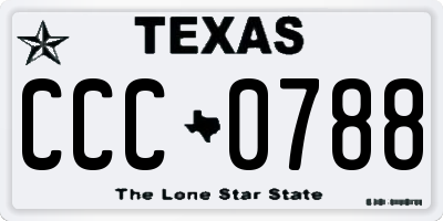 TX license plate CCC0788