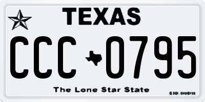 TX license plate CCC0795