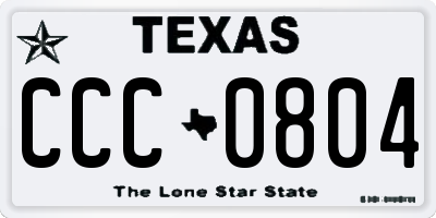 TX license plate CCC0804