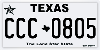 TX license plate CCC0805