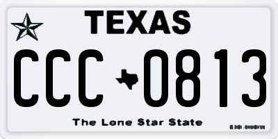 TX license plate CCC0813