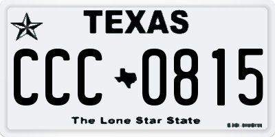 TX license plate CCC0815
