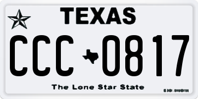 TX license plate CCC0817