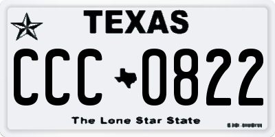 TX license plate CCC0822