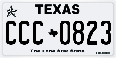 TX license plate CCC0823