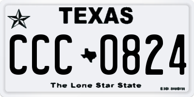TX license plate CCC0824