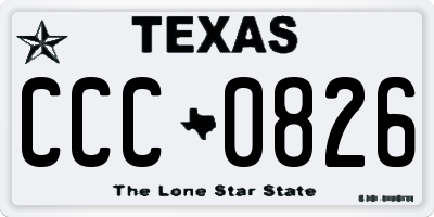 TX license plate CCC0826