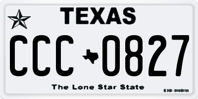 TX license plate CCC0827