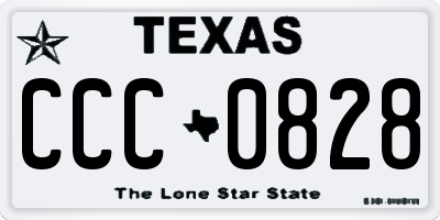 TX license plate CCC0828