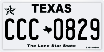 TX license plate CCC0829